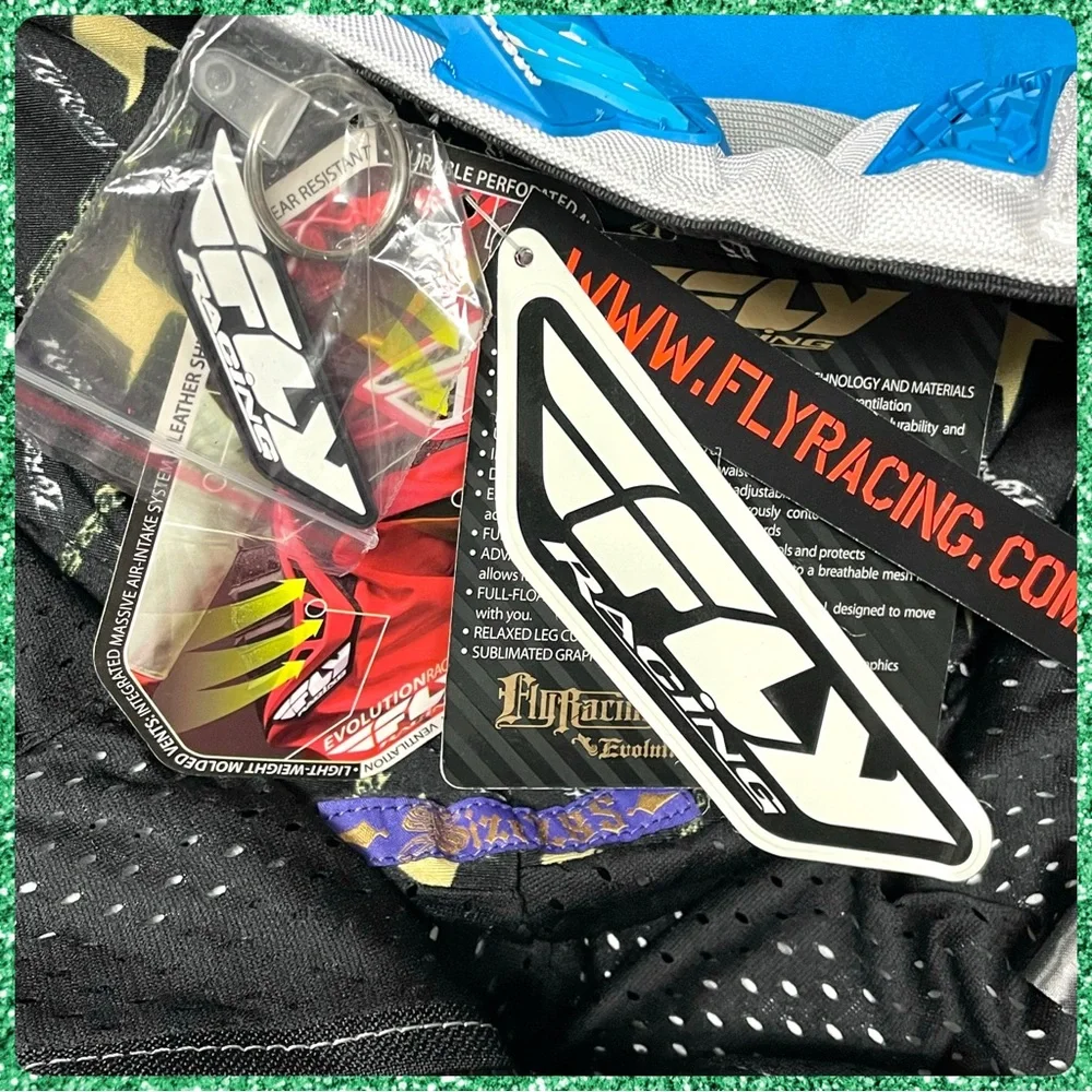 New FLY RACING White Blue Motocross Pants Motor Sports Gear Adults Size 28S